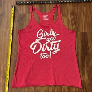 Off Road Vixens Racerback Vibrant Pink Graphic Tank Top